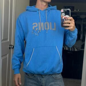 Vintage 00s Y2K Faded NFL Detroit Lions Hoodie Sweatshirt